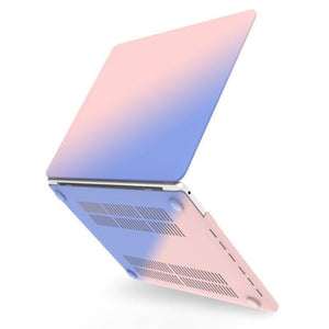 Hollow Style Cream Style Laptop Plastic Protective Case For MacBook Pro 13 A2251 & A2289 & A2338 2020(Rose Pink Matching Tranquil Blue)