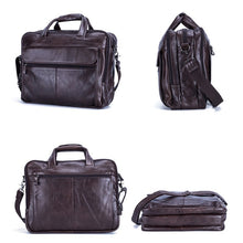 15.6 Inch Portable Business Computer Bag Men Fashion Briefcase(Oil Dark Coffee)