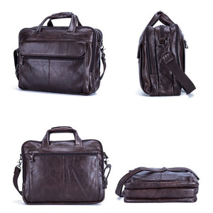 15.6 Inch Portable Business Computer Bag Men Fashion Briefcase(Coffee)