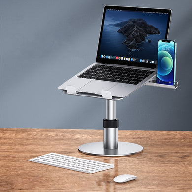 Oatsbasf 03597 Aluminum Alloy Notebook Heightening Bracket Notebook Computer Lifting Heat Dissipation Bracket Mobile Folding Table,Style: Deluxe Edition-Silver