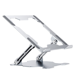 Integrated Foldable Laptop Stand Hollow Heat-Dissipating Flat Desktop Stand(Moon Silver)