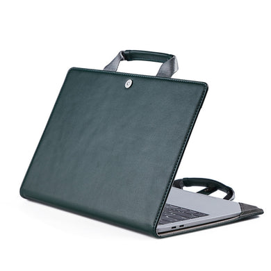 Book Style Laptop Protective Case Handbag For Macbook 16 inch(Ink Green)