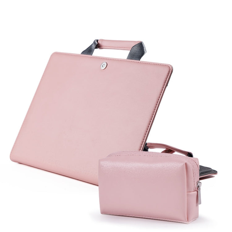 Book Style Laptop Protective Case Handbag For Macbook 16 inch(Pink + Power Bag)