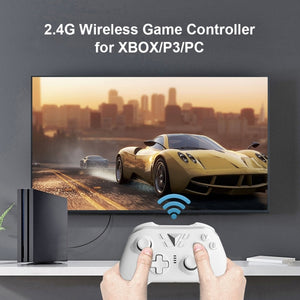 M-1 2.4G Wireless Drive-Free Gamepad For XBOX ONE / PS3 / PC(Silver Gray)