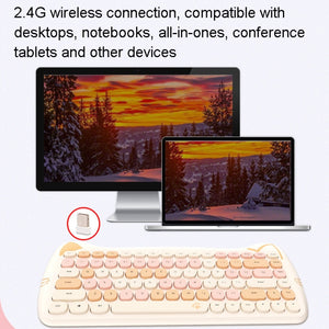 MOFii 2.4GHz 84 Keys Wireless Keyboard and Mouse Set(Cream Color)