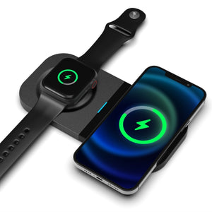 2 In 1 Wireless Charger Suitable For Apple/QI Mobile Phone & Apple Watch (Black)