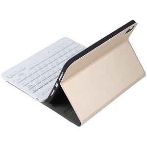 A06 Detachable Lambskin Texture Ultra-thin TPU Bluetooth Keyboard Leather Tablet Case with Stand For iPad mini 6 (Gold)