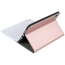 A06 Detachable Lambskin Texture Ultra-thin TPU Bluetooth Keyboard Leather Tablet Case with Stand For iPad mini 6 (Rose Gold)