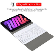 A06 Detachable Lambskin Texture Ultra-thin TPU Bluetooth Keyboard Leather Tablet Case with Stand For iPad mini 6 (Rose Gold)