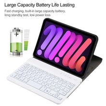 A06S Detachable Lambskin Texture Ultra-thin TPU Backlight Bluetooth Keyboard Leather Tablet Case with Stand For iPad mini 6 (Gold)