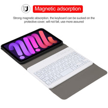 A06S Detachable Lambskin Texture Ultra-thin TPU Backlight Bluetooth Keyboard Leather Tablet Case with Stand For iPad mini 6 (Gold)