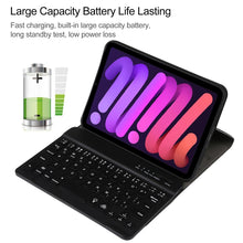 A06S Detachable Lambskin Texture Ultra-thin TPU Backlight Bluetooth Keyboard Leather Tablet Case with Stand For iPad mini 6 (Blue)