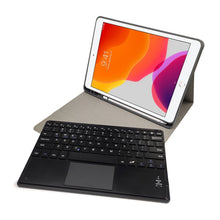 RK109C Detachable Magnetic Plastic Bluetooth Keyboard with Touchpad + Silk Pattern TPU Tablet Case for iPad Air 2020, with Pen Slot & Bracket(Rose Gold)