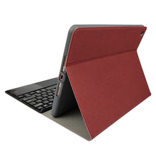 RK508C Detachable Magnetic Plastic Bluetooth Keyboard with Touchpad + Silk Pattern TPU Tablet Case for iPad 9.7 inch, with Pen Slot & Bracket(Red)