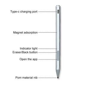 WR19 4096 USB-C/Type-C Pressure-Sensitive Stylus Pen(Silver)