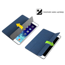 Mutural Exquisite Series Cloth Texture PU+TPU Leather Case for iPad Pro 10.5 inch, with 3-Fold Holder & Pen Slot & Sleep & Wake-up Function(Blue)