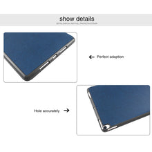 Mutural Exquisite Series Cloth Texture PU+TPU Leather Case for iPad Pro 10.5 inch, with 3-Fold Holder & Pen Slot & Sleep & Wake-up Function(Blue)